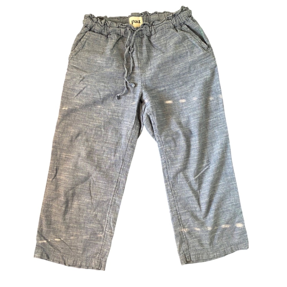 Pact Organic Cotton Crop Pants Chambray Small